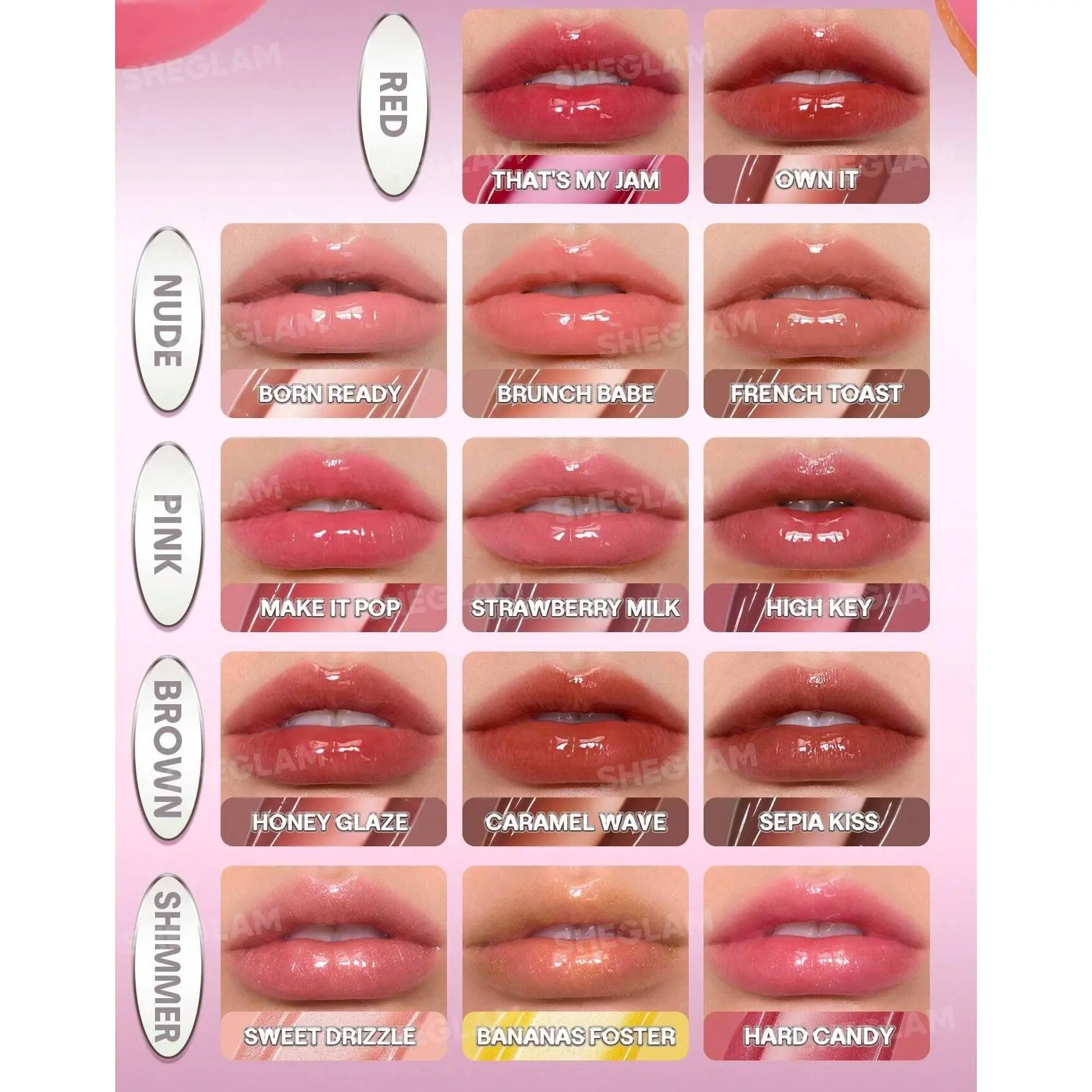 لیپ گلاس شیشه‌ای شیگلم مدل Glass Lock Air Gloss رنگ High Key