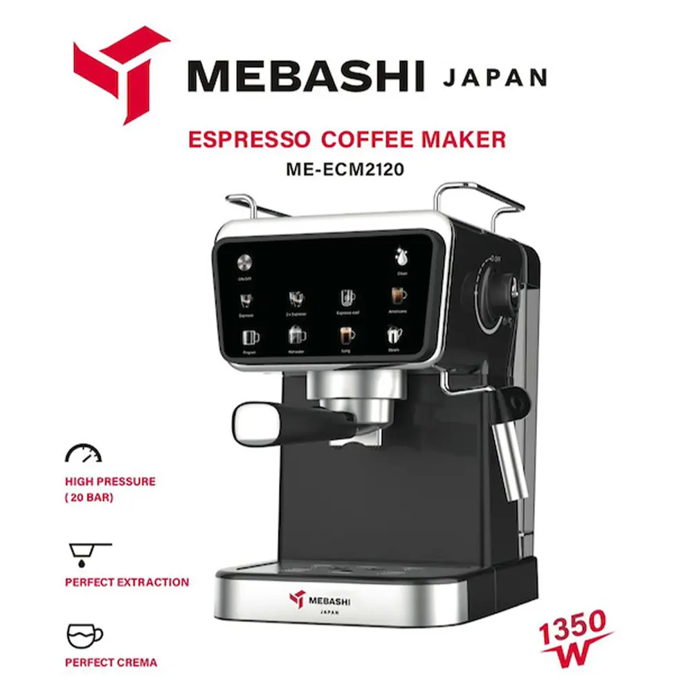اسپرسو ساز مباشی مدل ME-ECM2120 با گارانتی ۱۸ماهه پاسارگاد سرویس نوین