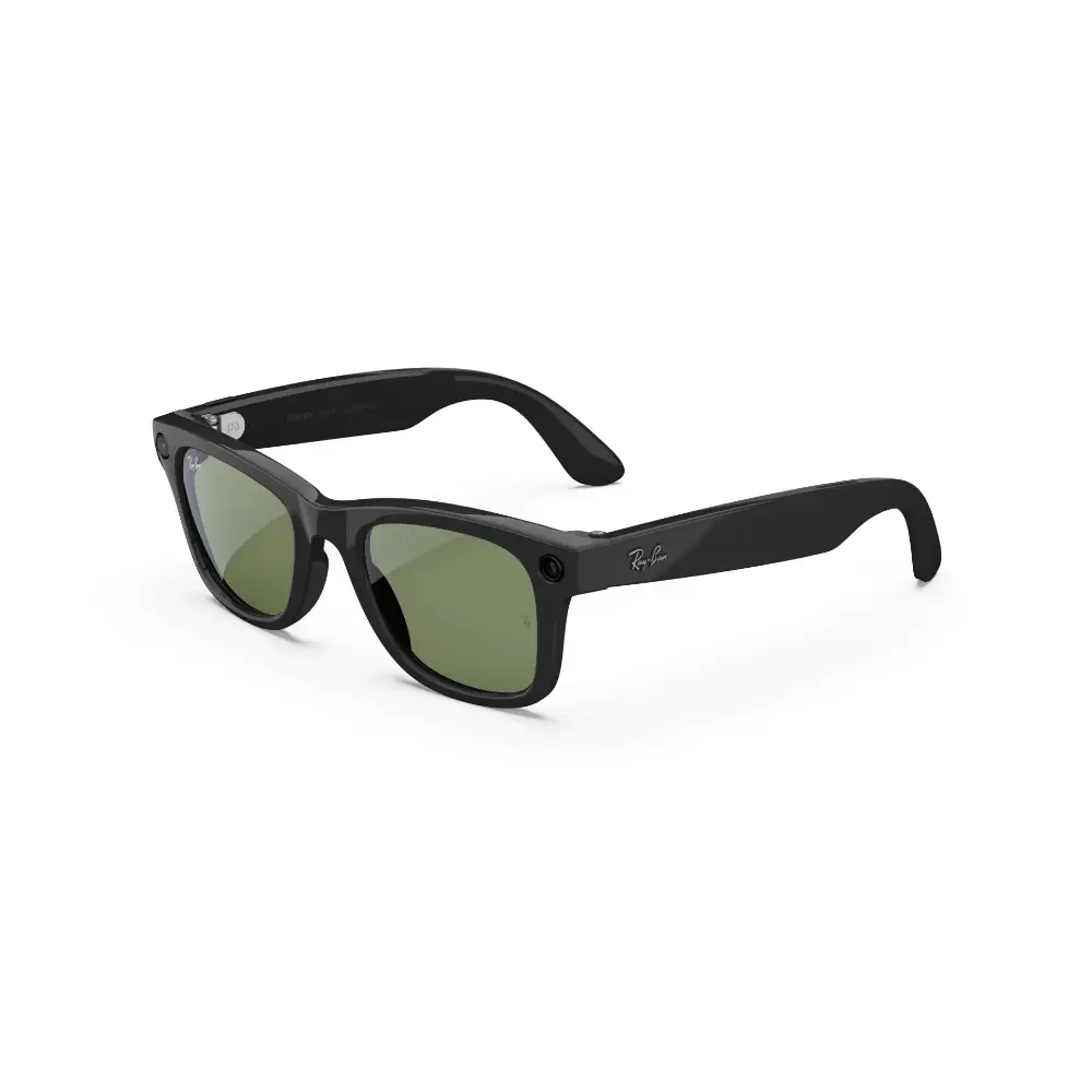عینک هوشمند متا ری‌ بن مدل Wayfarer Gen 2 فریم مشکی براق لنز G15 سبز سایز 53