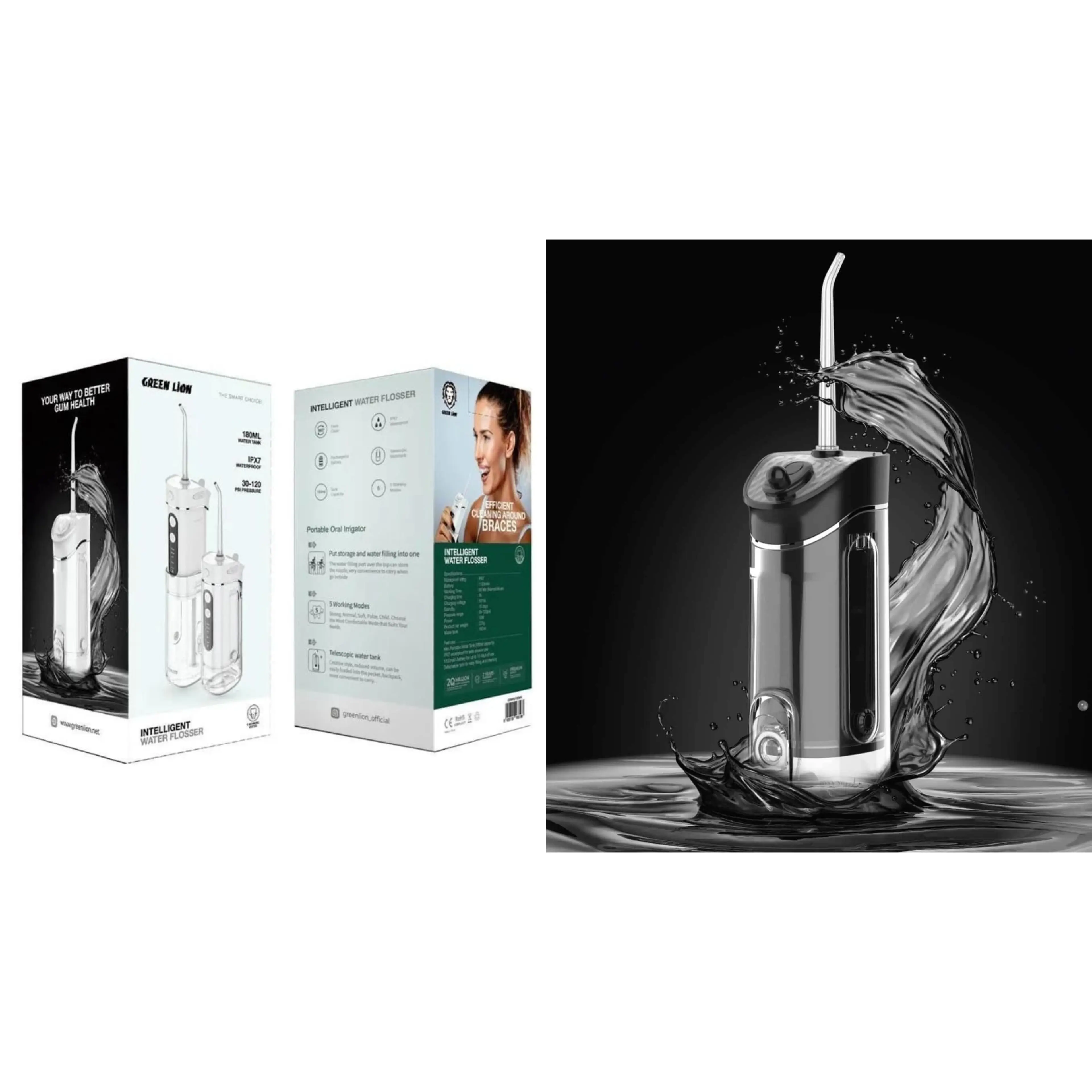 واتر جت شستشو دهان و دندان برند Green Lion مدل Portable Oral Irrigator 180ML
