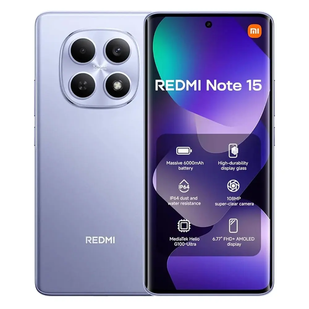 گوشی موبایل شیائومی مدل Redmi Note 15 4G دو سیم کارت ظرفیت 256 گیگابایت و رم 8 گیگابایت بنفش