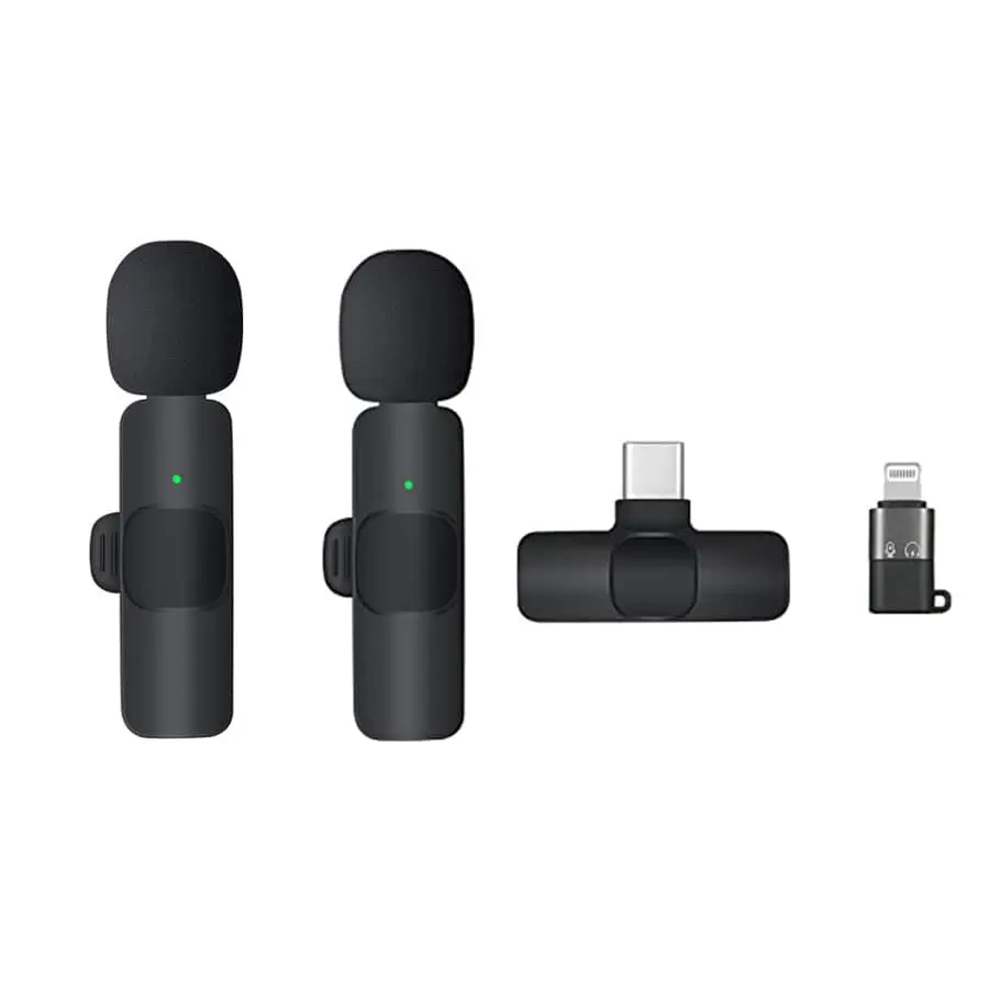 میکروفون یقه ای بی سیم K9 iPhone/Android-Type C (دو عددی) مشکی