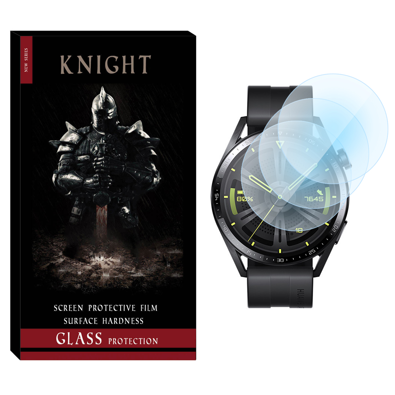 محافظ صفحه نمایش شیشه‌ای نایت مدل SH-KT مناسب برای ساعت هوشمند هوآوی Watch GT3 46mm بسته سه عددی  بی رنگ