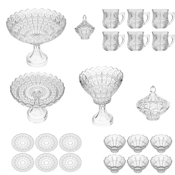 تصویر سرویس پذیرایی ٢٥ پارچه ساکورا مدل می جی | بی رنگ شفاف 