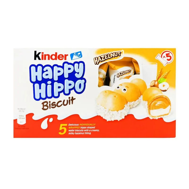 بیسکوئیت مغزدار فندقی هپی هیپو کیندر (kinder) 5عددی