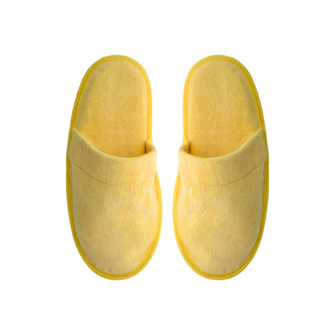 دمپایی حوله ای لواهوم مدل کلاسیک سایز 40 زرد لیمویی