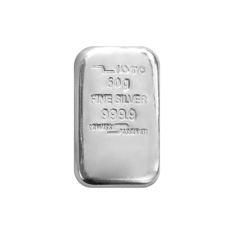 شمش نقره 50 گرمی زیوتو