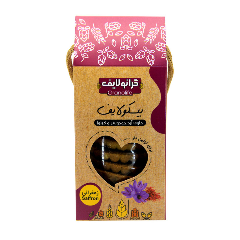 بیسکوئیت سالم زعفرانی گرانولایف