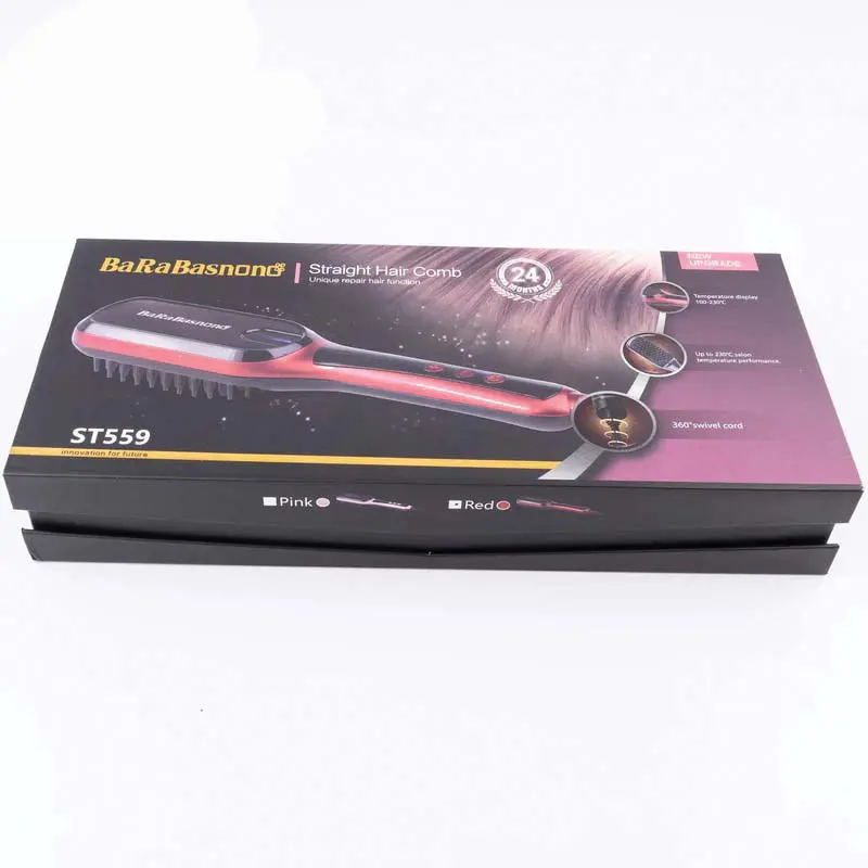 برس حرارتی باراباس نانو مدل ST-559 و با رنگ مشکی قرمز