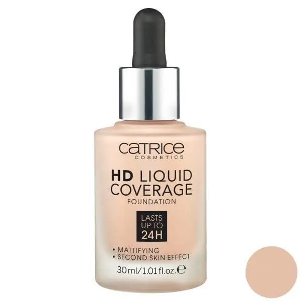 کرم پودر کاتریس (Catrice) سری HD مدل Liquid Coverage شماره 010