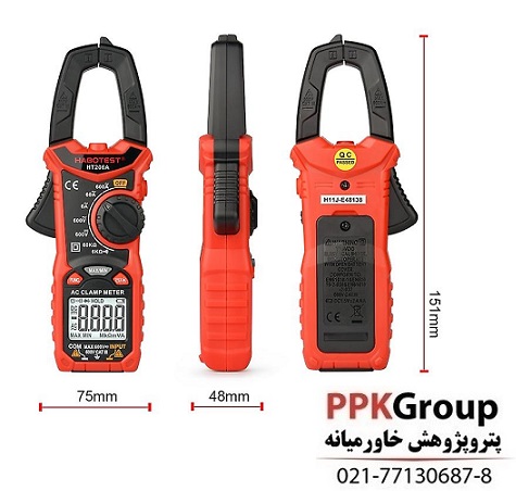 مولتی متر کلمپی مدل HT206A هابوتست قرمز - مشکی