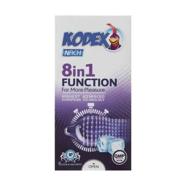 کاندوم ناچ کدکس (Nach Kodex) مدل 8in1 Function بسته 10 عددی