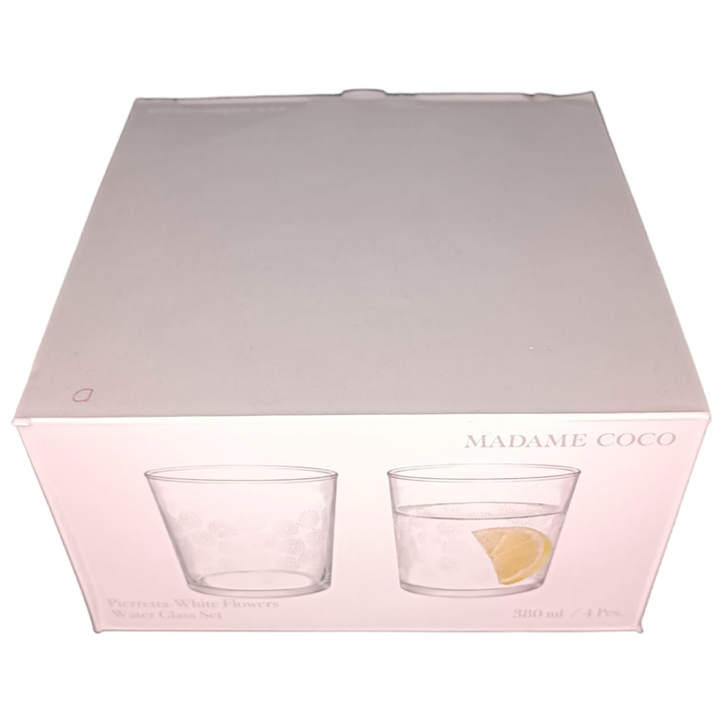 لیوان مادام کوکو مدل لیوان مادام کوکو مدل Pierretta White Flowers مجموعه 4 عددی 4