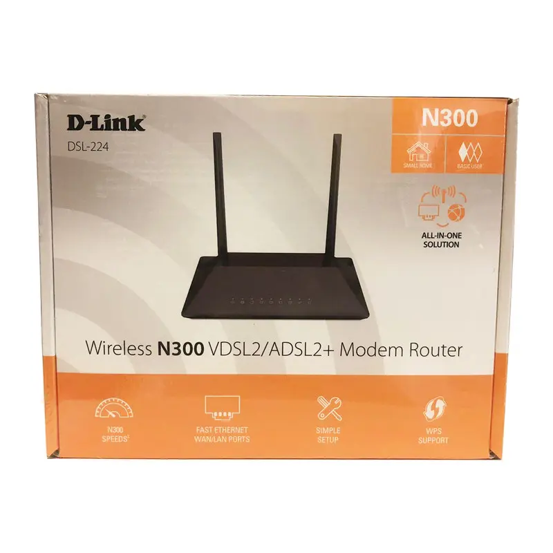 مودم روتر ADSL2 Plus و VDSL2 دی لینک مدل DSL-224 مشکی