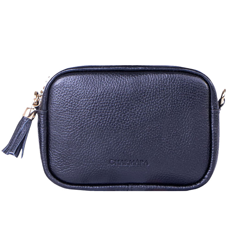 کیف دوشی چرم زنانه مدل d059 مشکی فلوتر