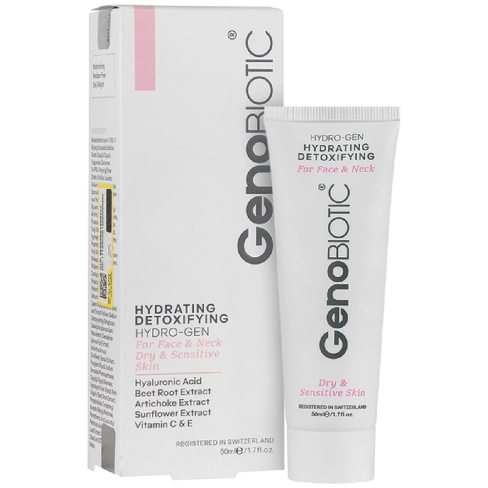 تصویر کرم رطوبت رسان ژنوبایوتیک صورت و گردن پوست خشک و حساس 50 میل Genobiotic Hydrating Detoxifying Face & Neck Cream 50ml