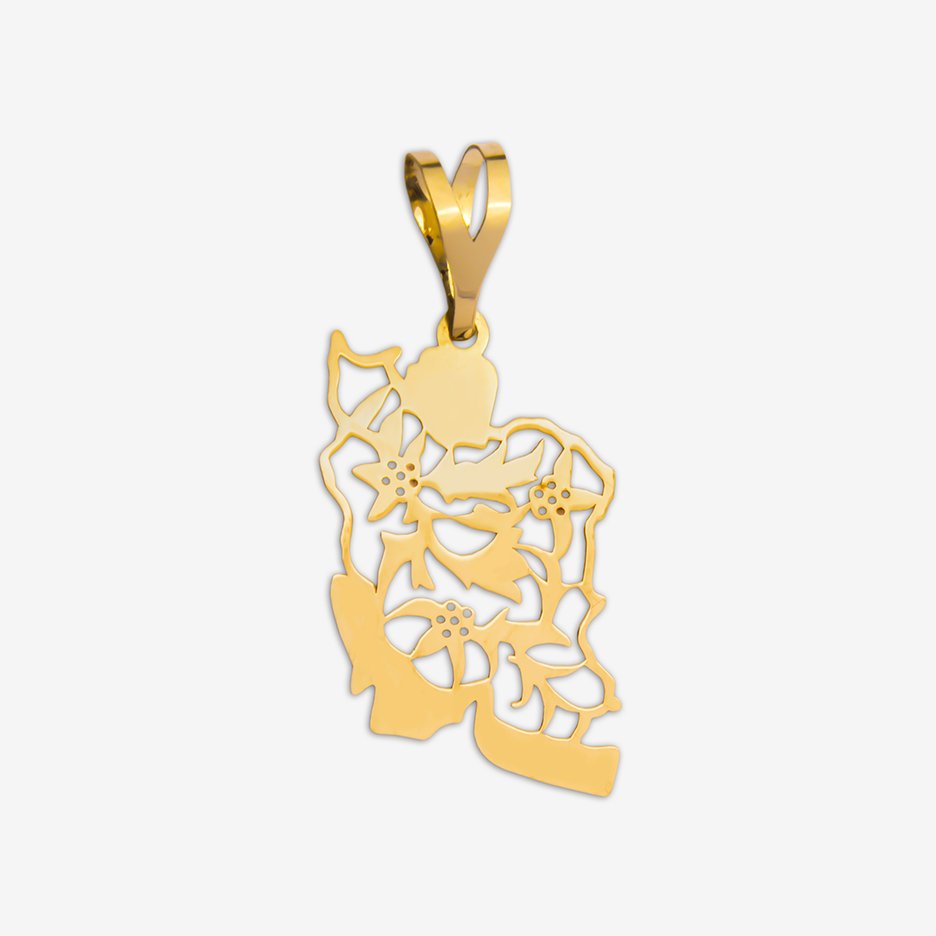 آویز گردنبند طلا 18 عیار زنانه گالری طلای مهر طرح ایران MM2166 1.300