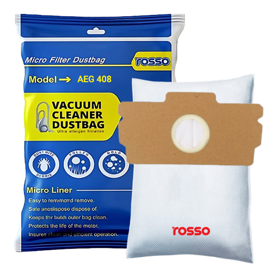 روسو پاکت جاروبرقی مدل پاکت  آاگ 408 کاست دار اصلی روسو بسته ۴ عددی ۴ بسته (۱۶ عدد) مخصوص جاروبرقی های (408 تا 415 وامپیر)
