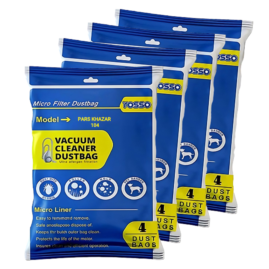 روسو پاکت جاروبرقی مدل پاکت 104 اصلی روسو بسته ۴ عددی ۴ بسته (۱۶ عدد)
