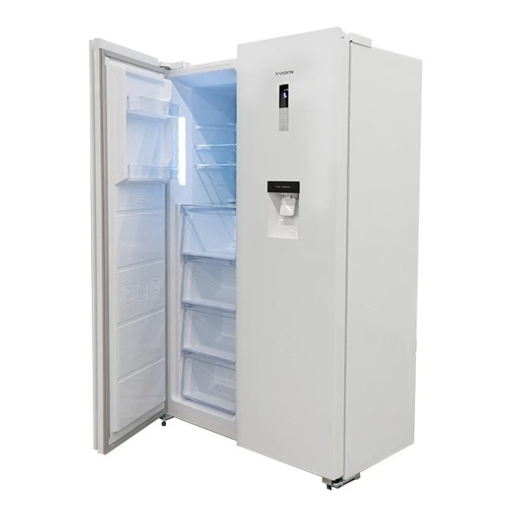 یخچال و فریزر ساید بای ساید 40 فوت ایکس ویژن مدل یخچال و فریزر دوقلو ایکس ویژن مدل KTR630-WD/KTF630-WD