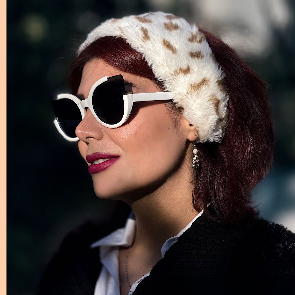 هدبند پلنگی موهر شیری