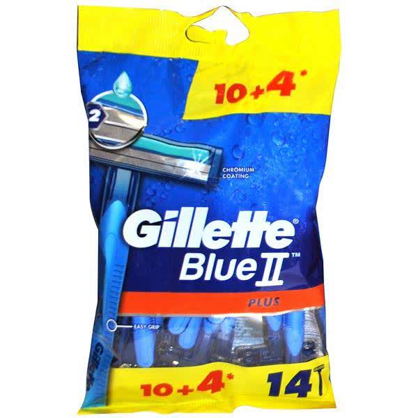 خود تراش ژیلت (Gillette) مدل Blue 2 Plus بسته 14 عددی