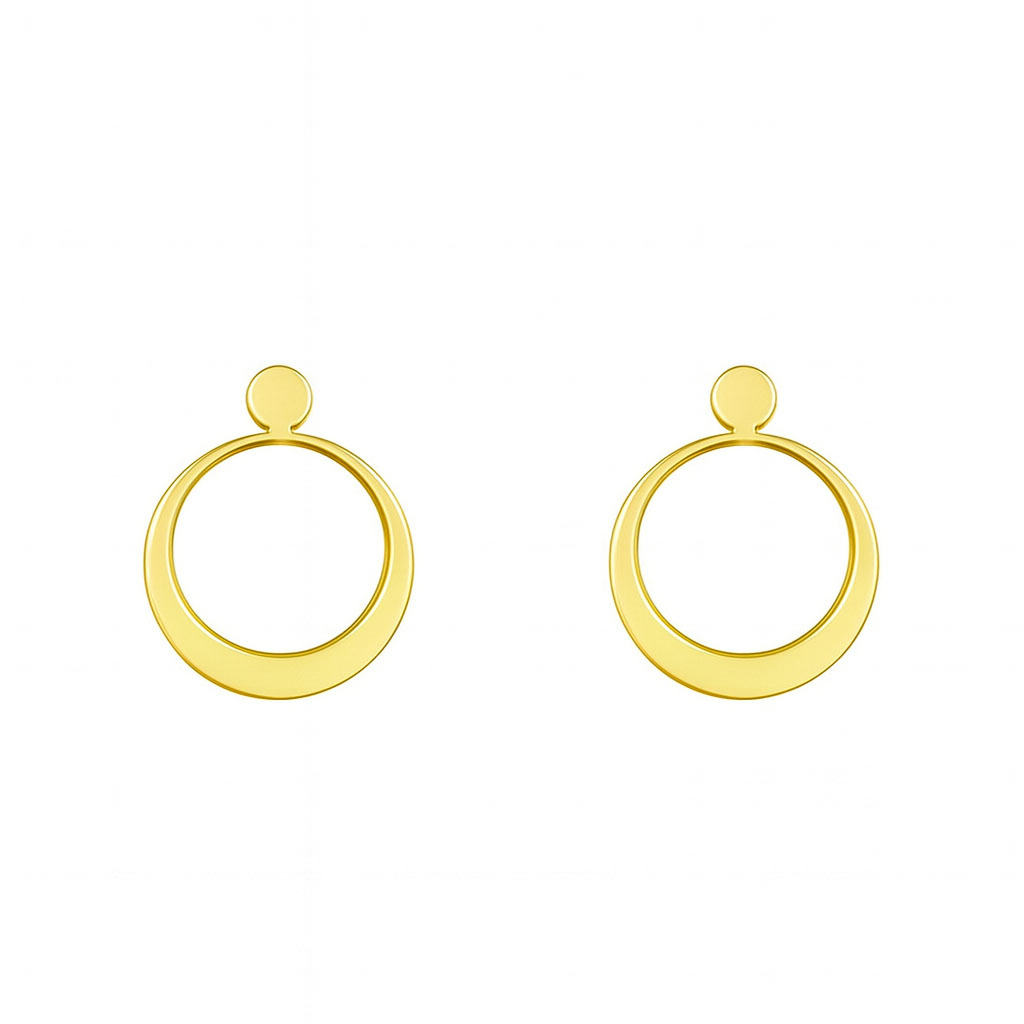 گوشواره طلا 18 عیار زنانه مدوپد مدل دایره کد GA1-14892 وزن 2 گرم