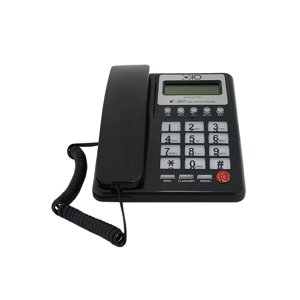تلفن رومیزی اهو OHO 5011CID مشکی تلفن باسیم