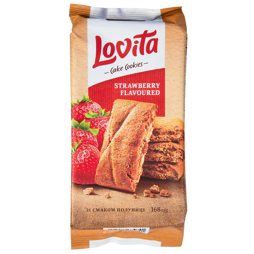 کیک کوکی لاویتا مغزدار با طعم توت فرنگی روشن 168 گرم