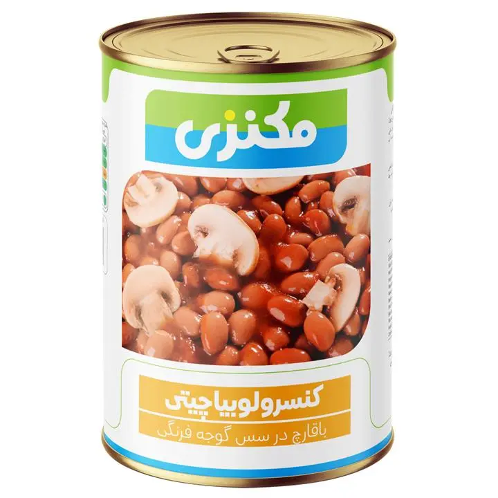 کنسرو لوبیا چیتی با قارچ مکنزی