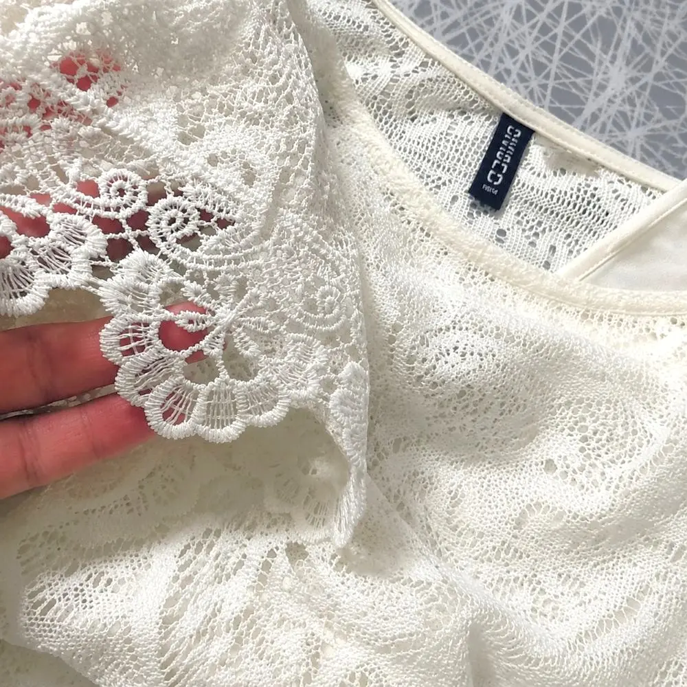 ست خارجی پیراهن و تاپ مجلسی زنانه رنگ سفید برند H&M کد 3070