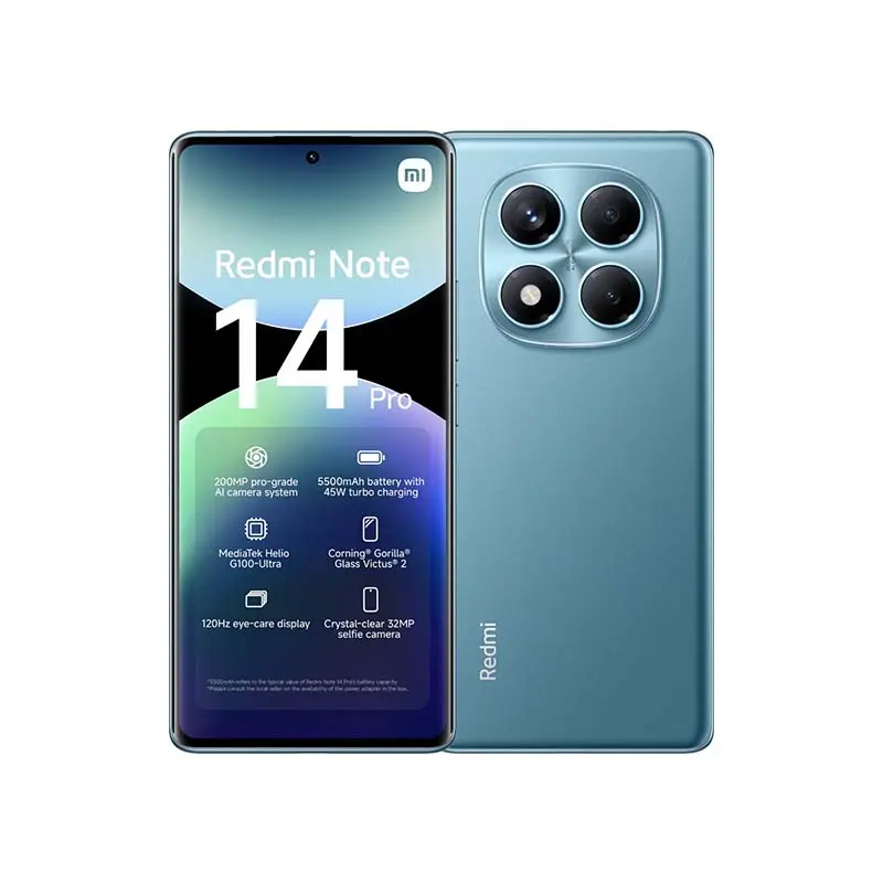 گوشی شیائومی Redmi Note 14 Pro 4G حافظه 256 گیگابایت و رم 8 گیگابایت (نسخه گلوبال) ابی